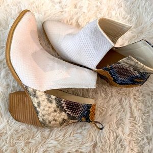 Snakeskin booties